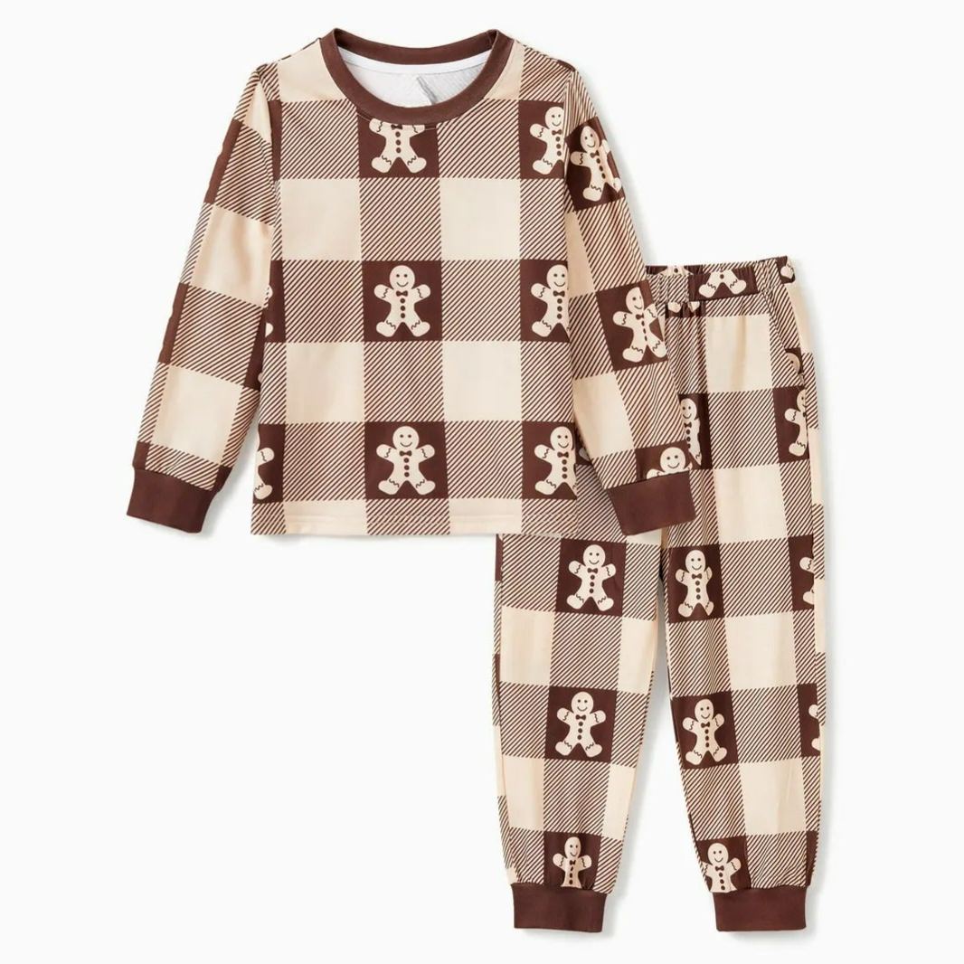 Gingerbread Plaid Family Matching Pajama Set-Original Pajamas