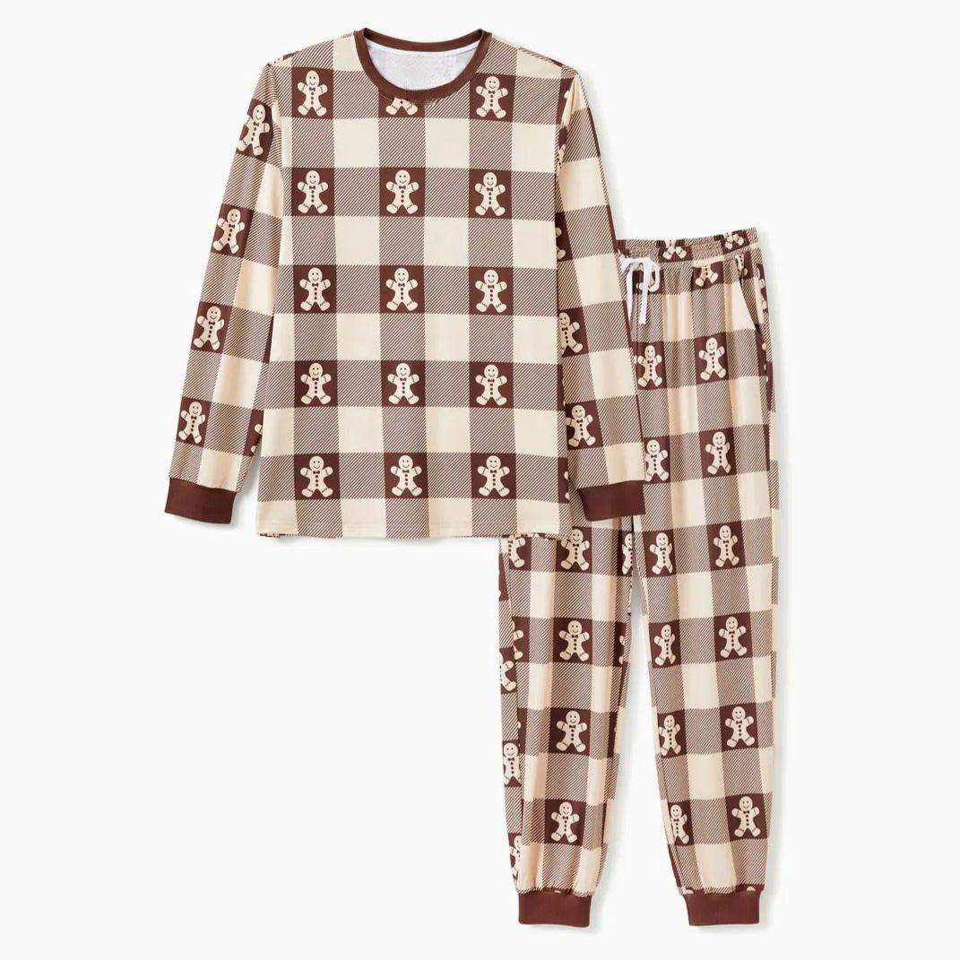 Gingerbread Plaid Family Matching Pajama Set-Original Pajamas