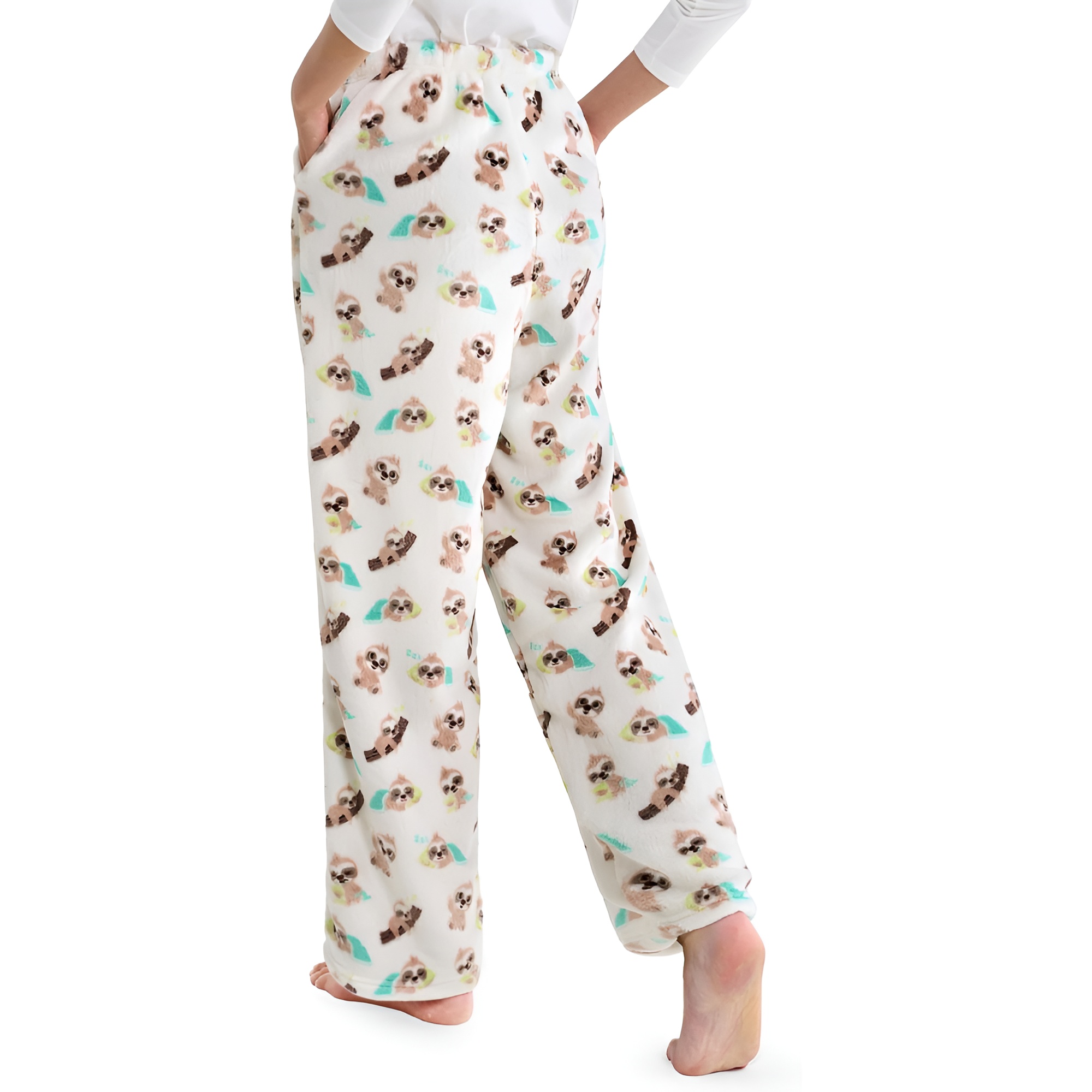 Holiday Print Pajama Pants With Drawstring