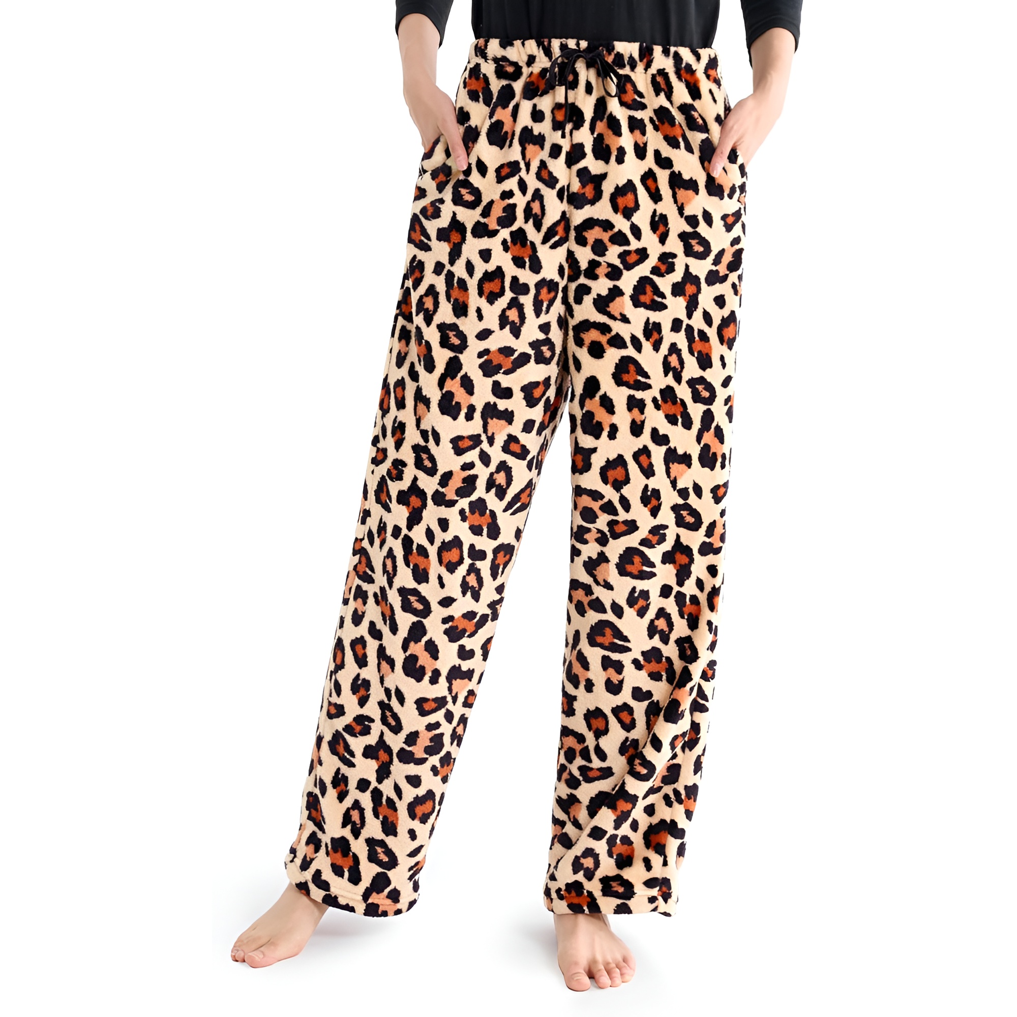 Holiday Print Pajama Pants With Drawstring
