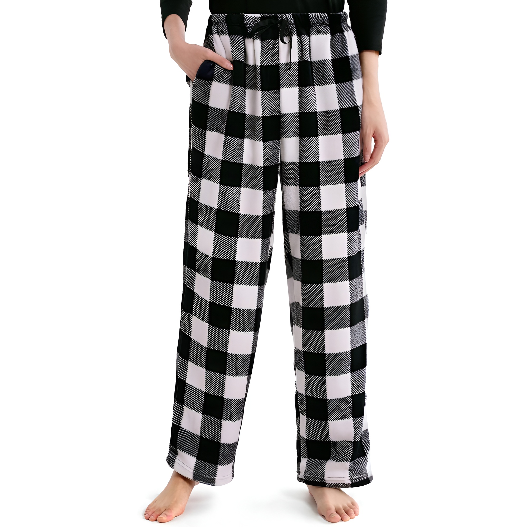 Holiday Print Pajama Pants With Drawstring