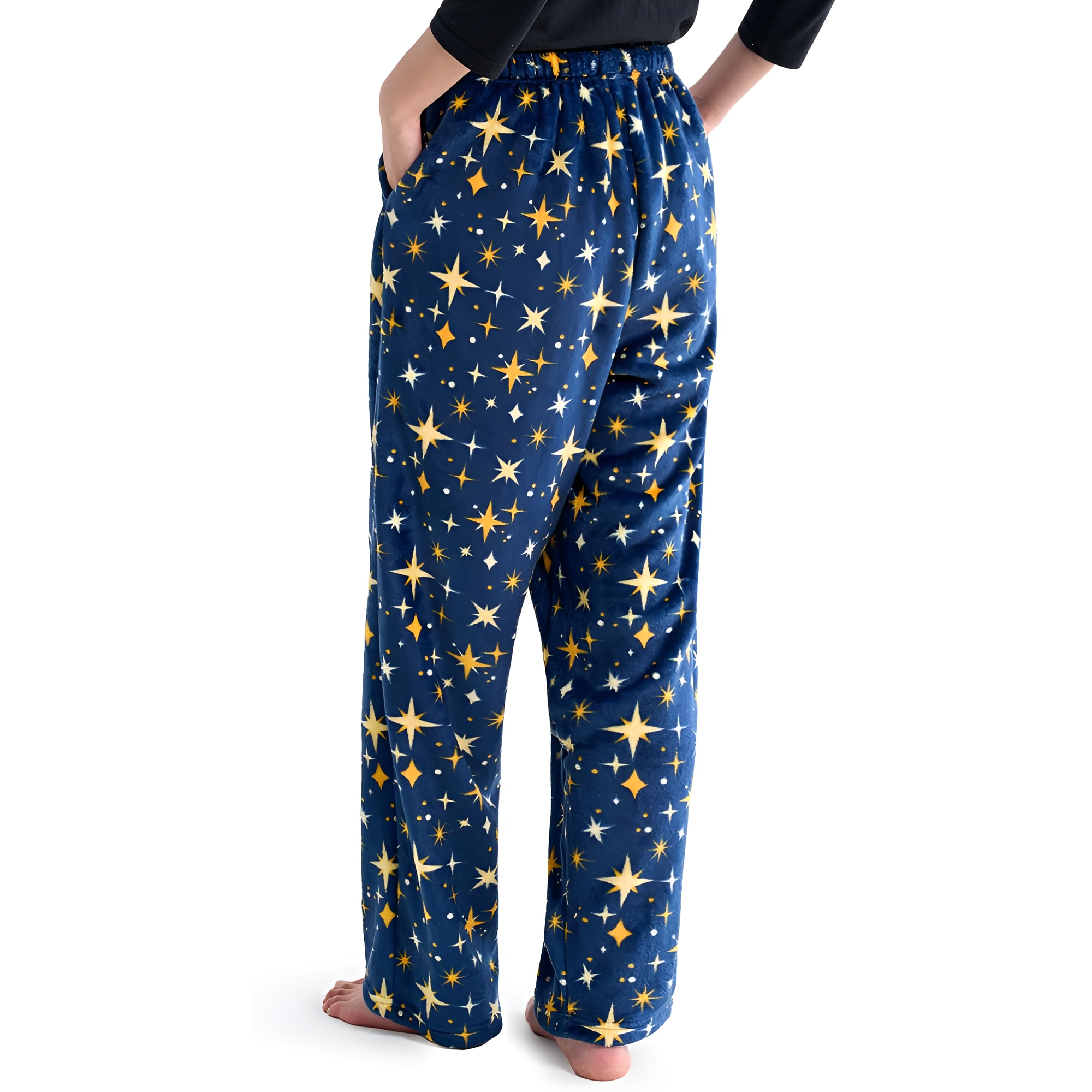 Holiday Print Pajama Pants With Drawstring