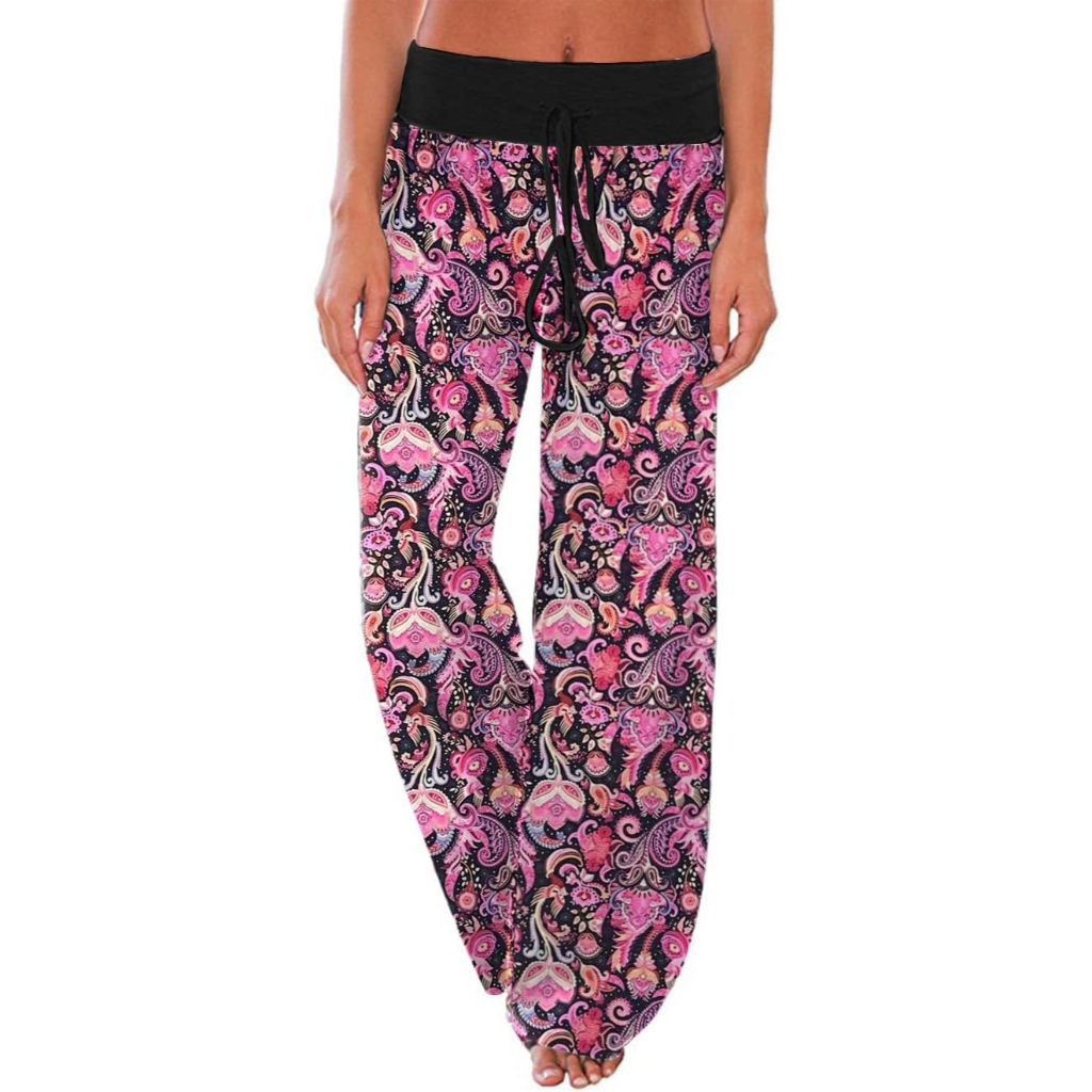 Stretch Floral Palazzo Lounge Pants for Women