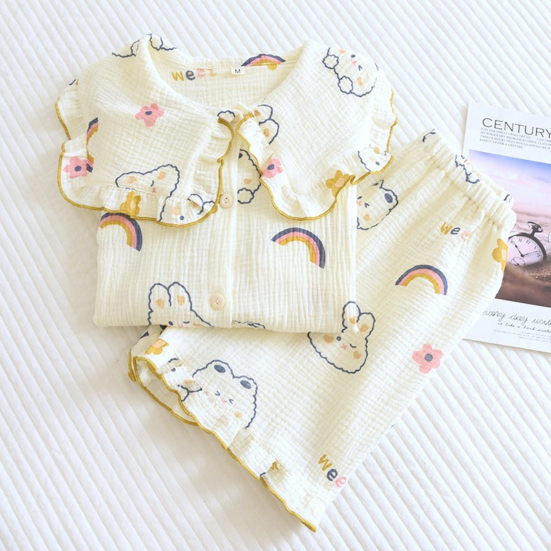 Women's Rabbit Print 2 Piece Pajamas Set-Original Pajamas