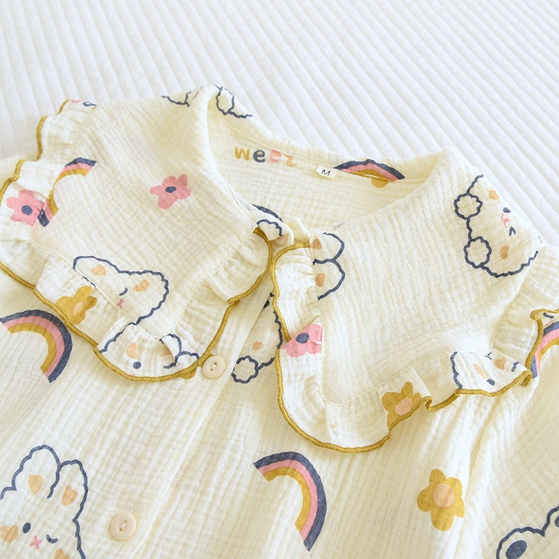 Women's Rabbit Print 2 Piece Pajamas Set-Original Pajamas