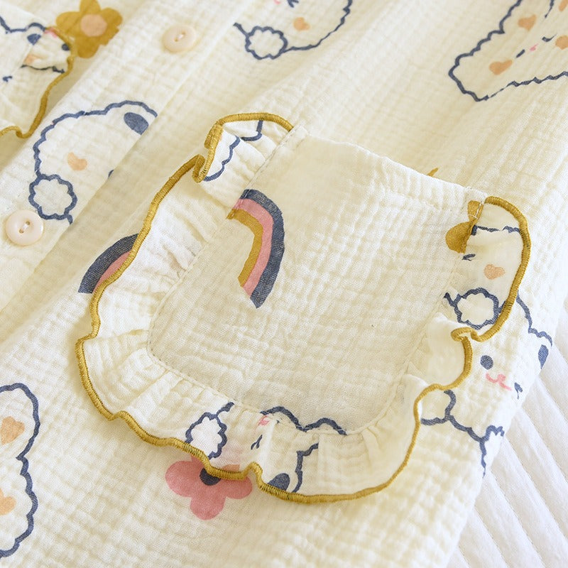 Women's Rabbit Print 2 Piece Pajamas Set-Original Pajamas