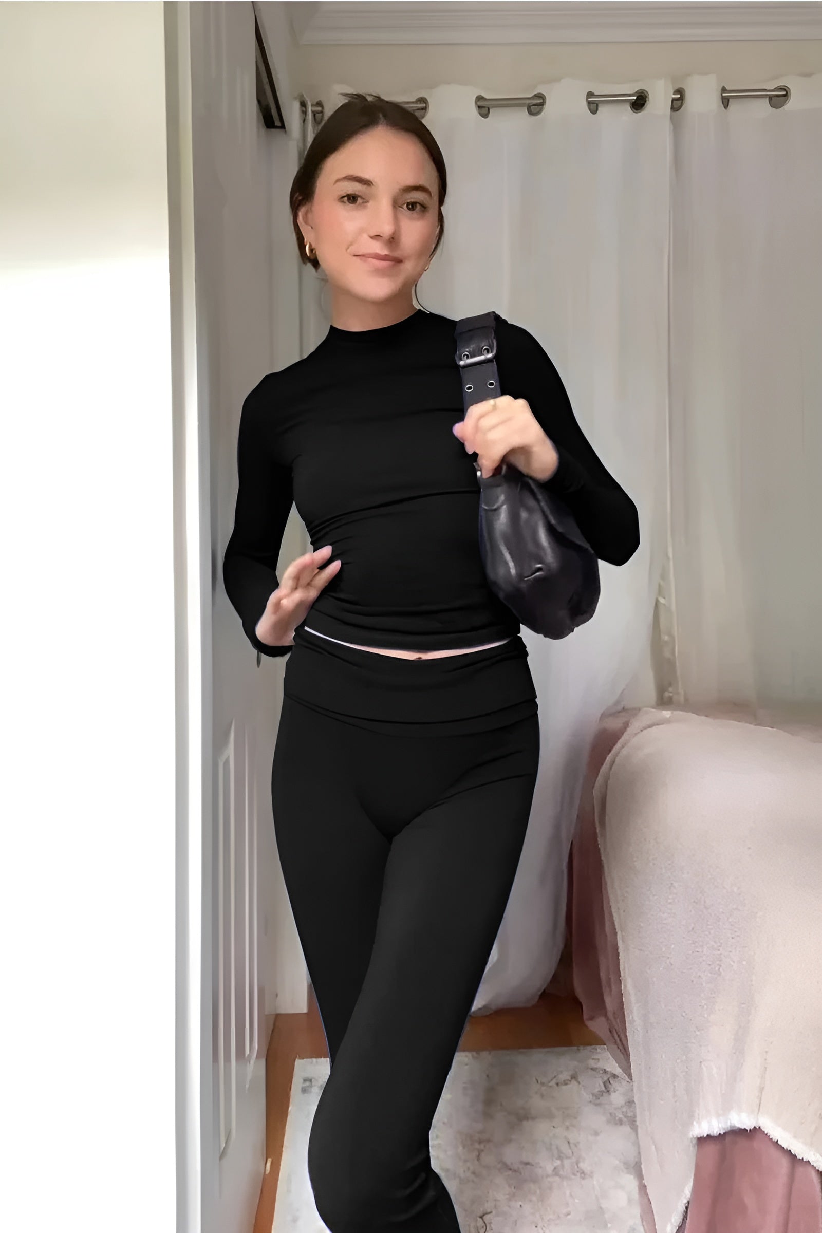 Stylish Two Piece Lounge Set With Flare Pants-Original Pajamas