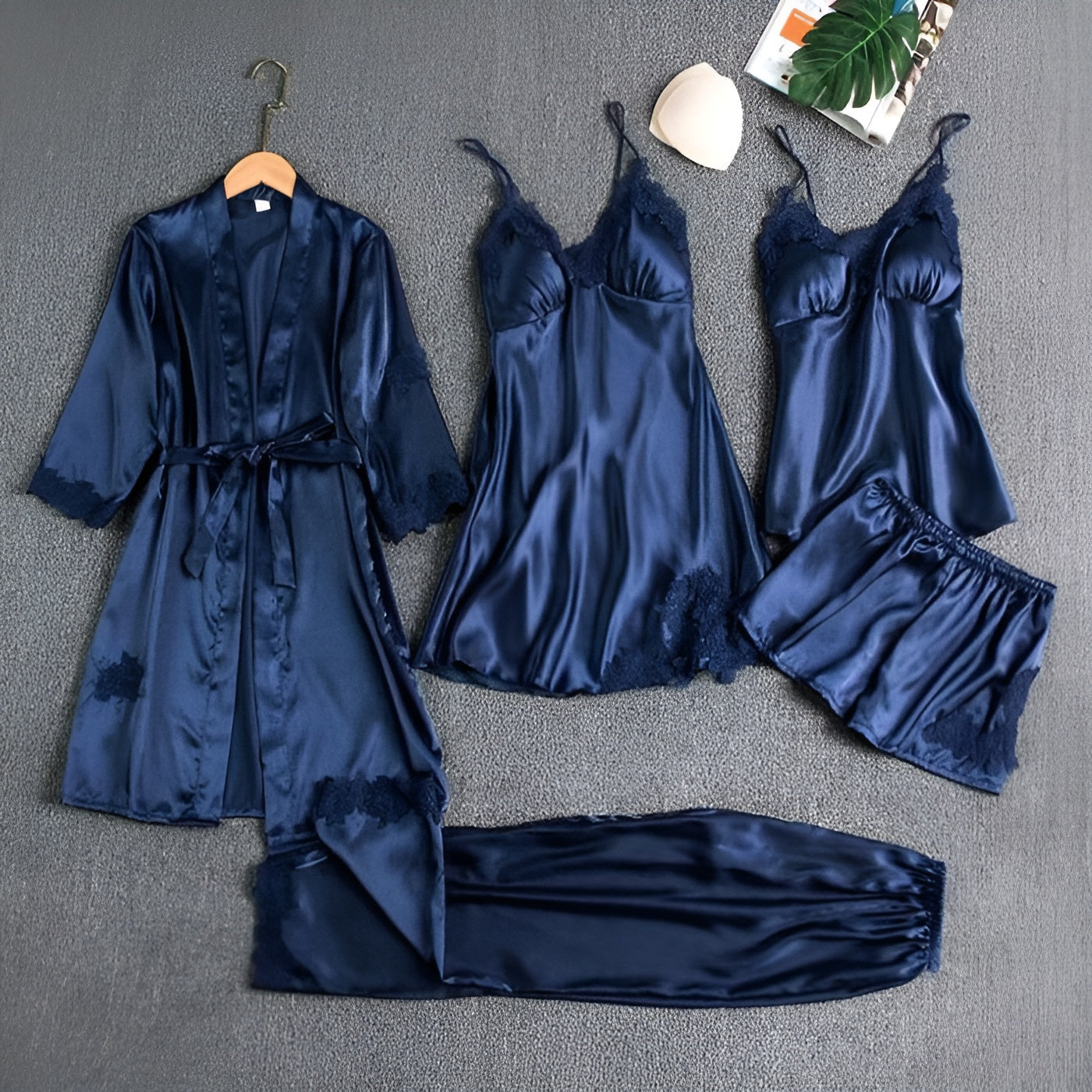 Cozy And Comfy Sleepwear Set With Lace Trim-Original Pajamas