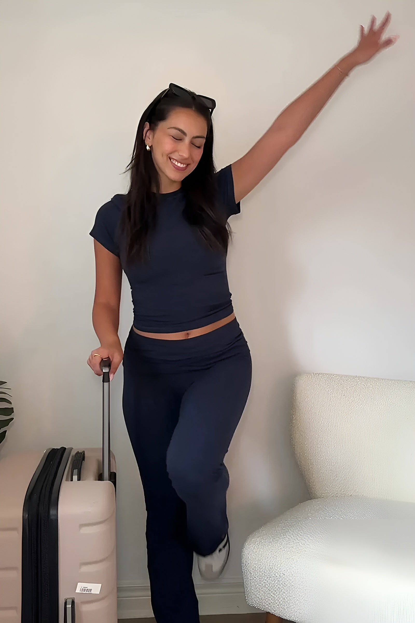 Stylish Two Piece Lounge Set With Flare Pants-Original Pajamas