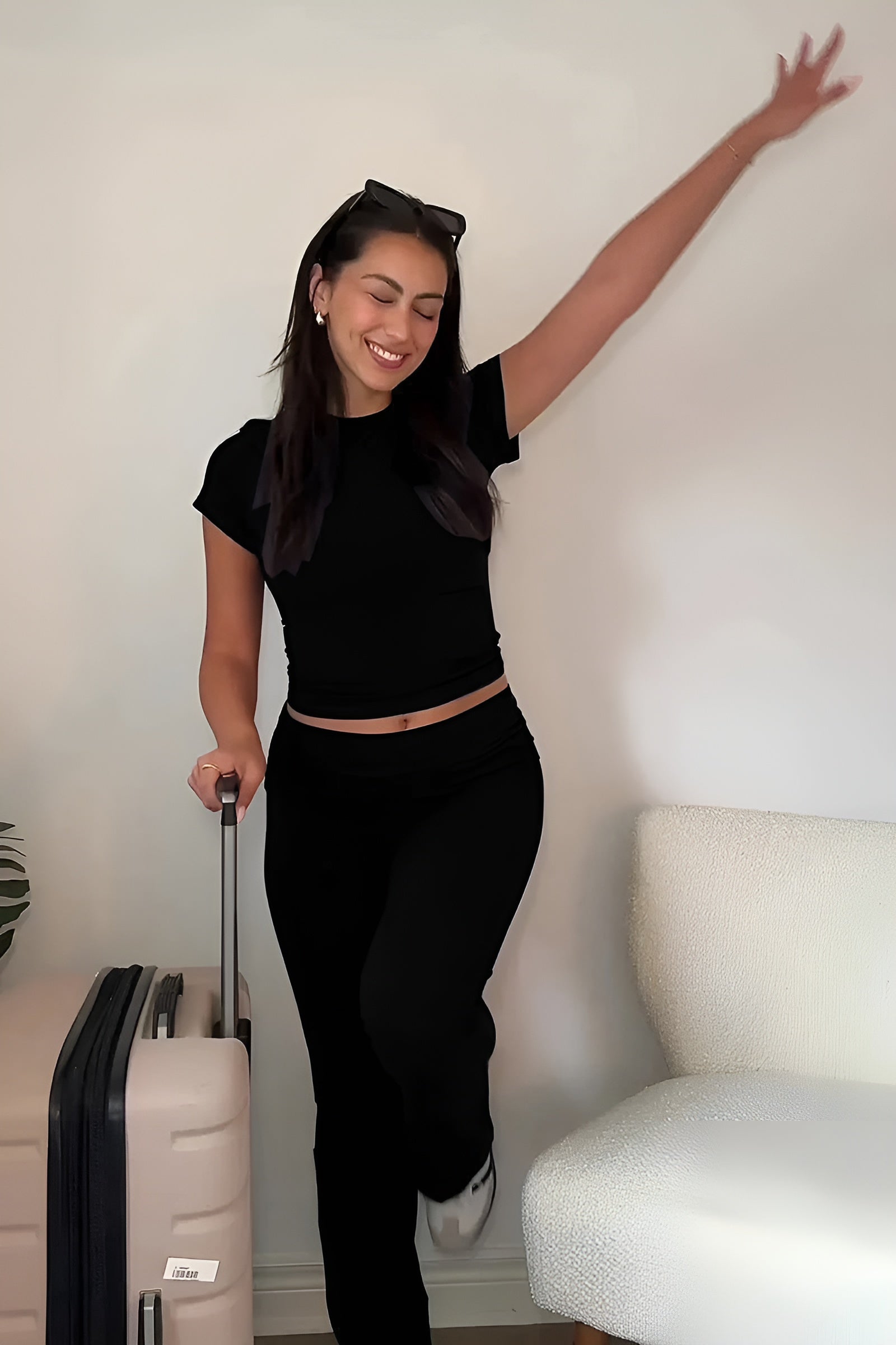 Stylish Two Piece Lounge Set With Flare Pants-Original Pajamas