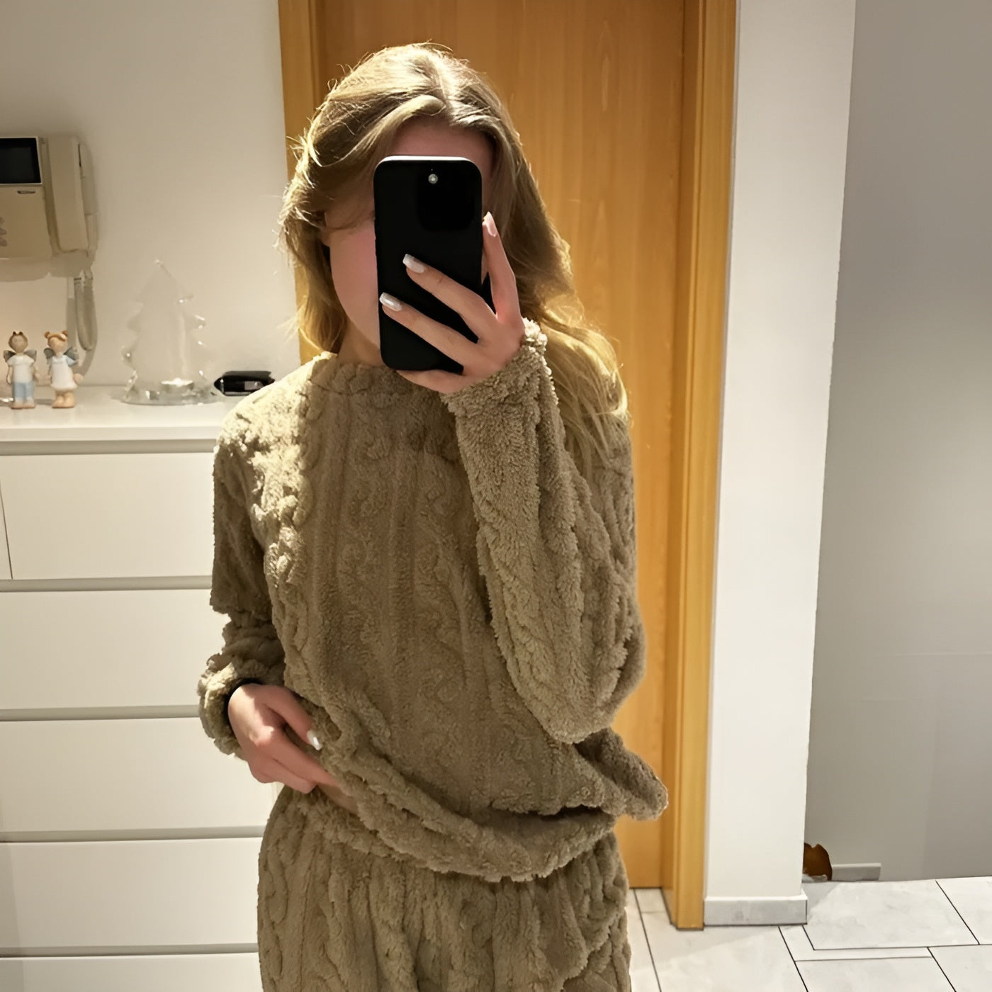 Comfy And Cozy Plush Knit Lounge Set-Original Pajamas