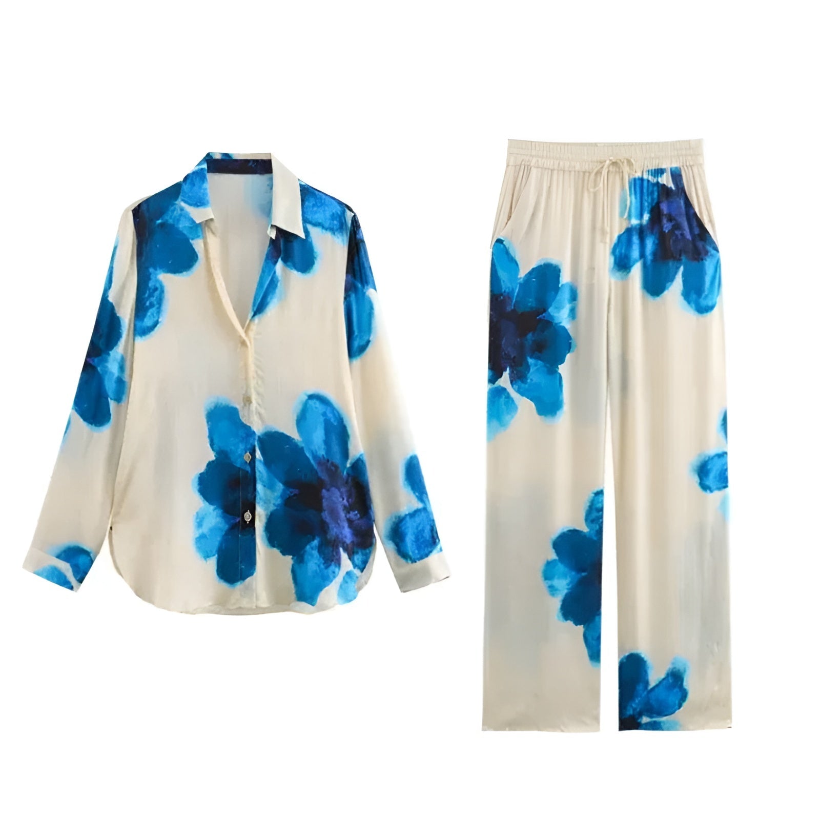 Floral Patterned Comfy Loungewear Set-Original Pajamas