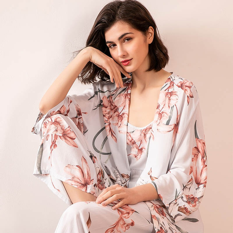 The Floral Print Original Pajamas Ladies Sleepwear Set-Original Pajamas