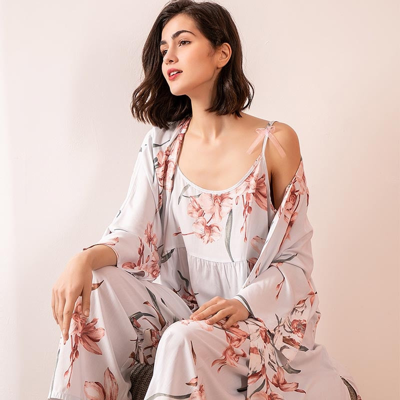The Floral Print Original Pajamas Ladies Sleepwear Set-Original Pajamas