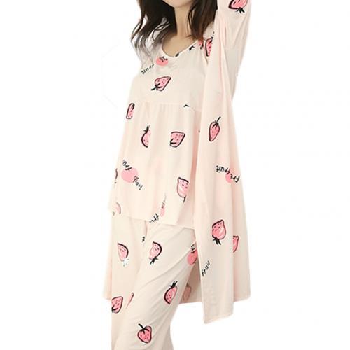 3 Piece Women Floral Cardigan Pajama Set Home Wear-Original Pajamas