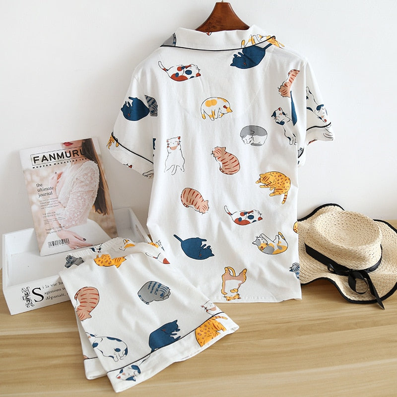 The Cartoon Printed 2 Piece Pajama Set Best Sleepwear-Original Pajamas