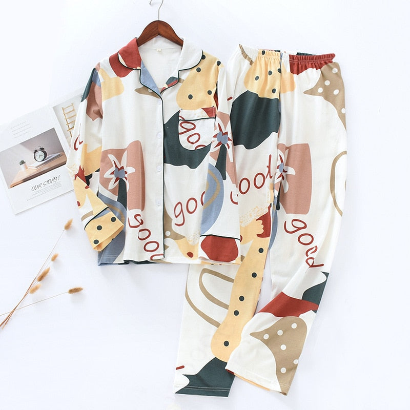 The Graffiti Print Cotton Pajama Set Original Pajamas-Original Pajamas