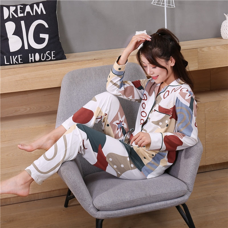 The Graffiti Print Cotton Pajama Set Original Pajamas-Original Pajamas