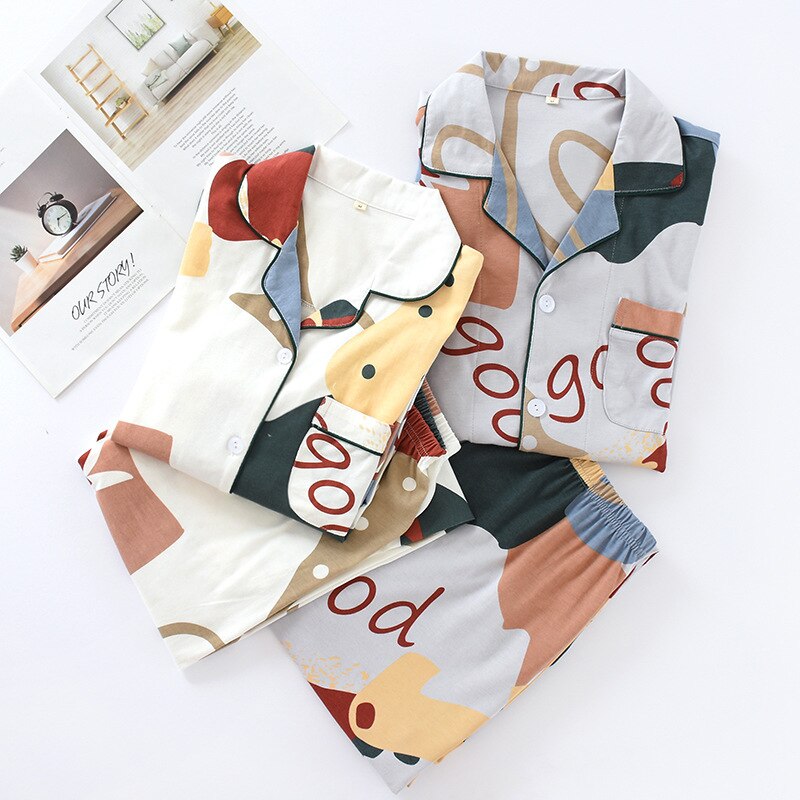 The Graffiti Print Cotton Pajama Set Original Pajamas-Original Pajamas