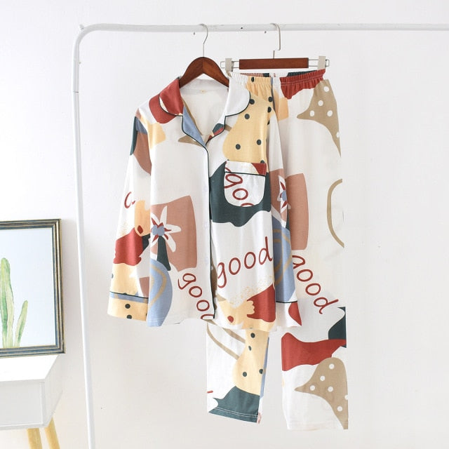 The Graffiti Print Cotton Pajama Set Original Pajamas-Original Pajamas