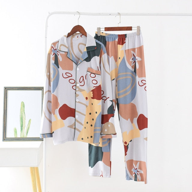 The Graffiti Print Cotton Pajama Set Original Pajamas-Original Pajamas