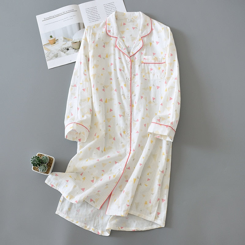The White Striped Pattern Solid Best Ladies Pajamas-Original Pajamas