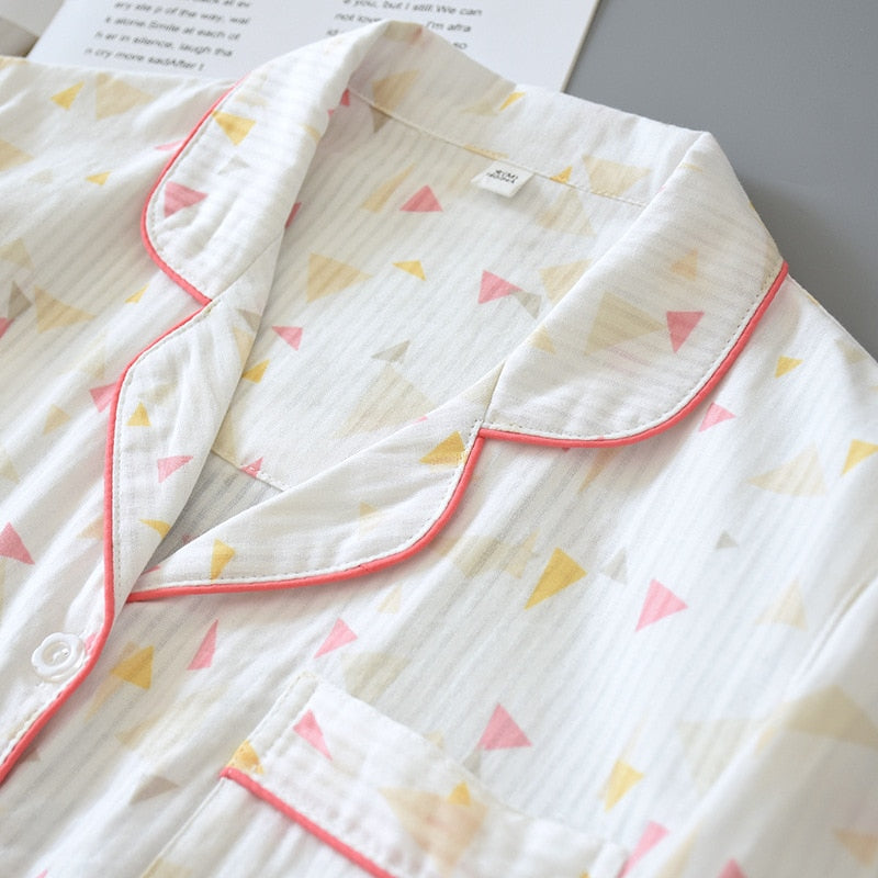 The White Striped Pattern Solid Best Ladies Pajamas-Original Pajamas