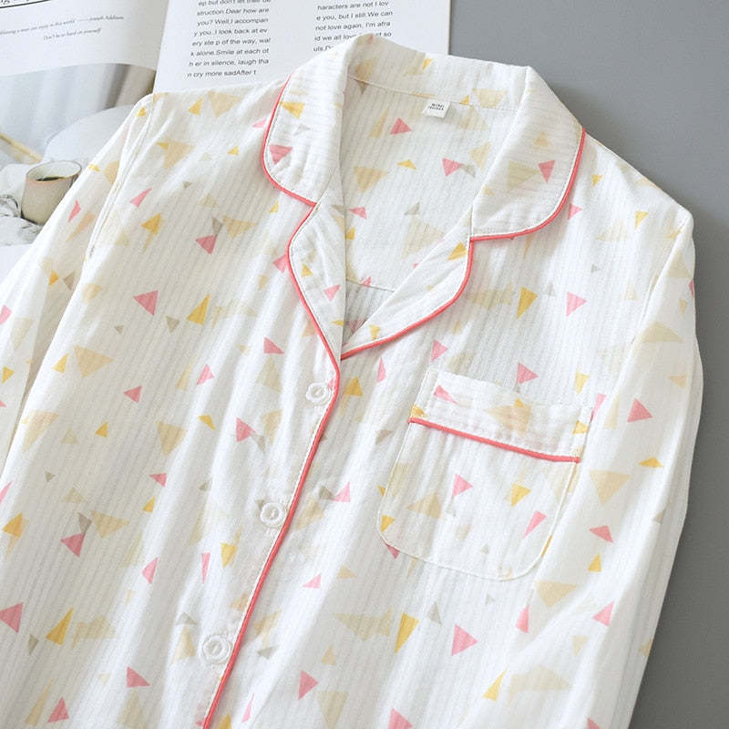 The White Striped Pattern Solid Best Ladies Pajamas-Original Pajamas