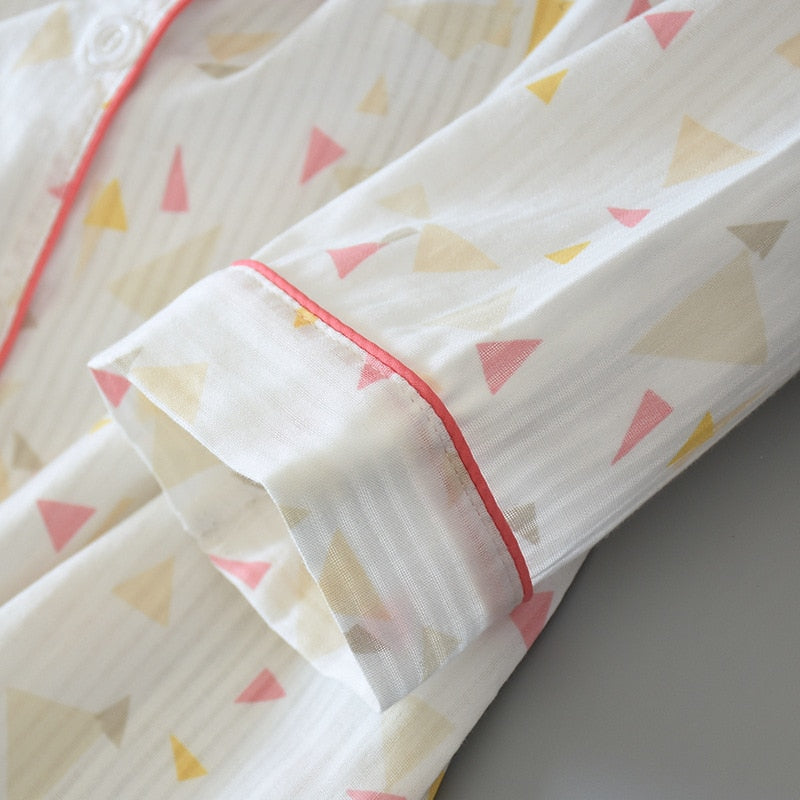 The White Striped Pattern Solid Best Ladies Pajamas-Original Pajamas