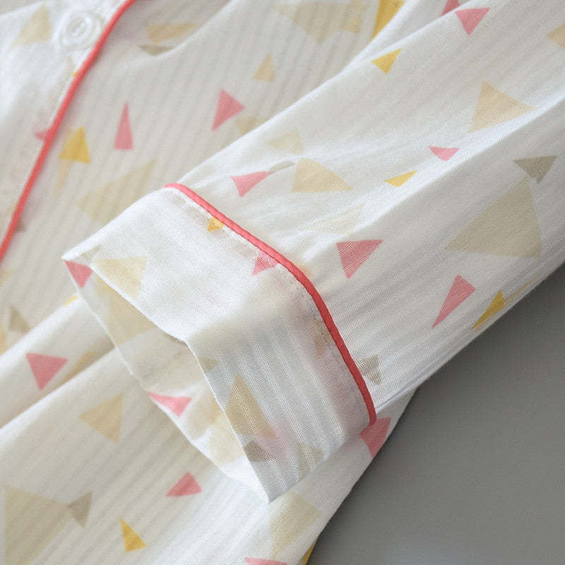 The White Striped Pattern Solid Best Ladies Pajamas-Original Pajamas