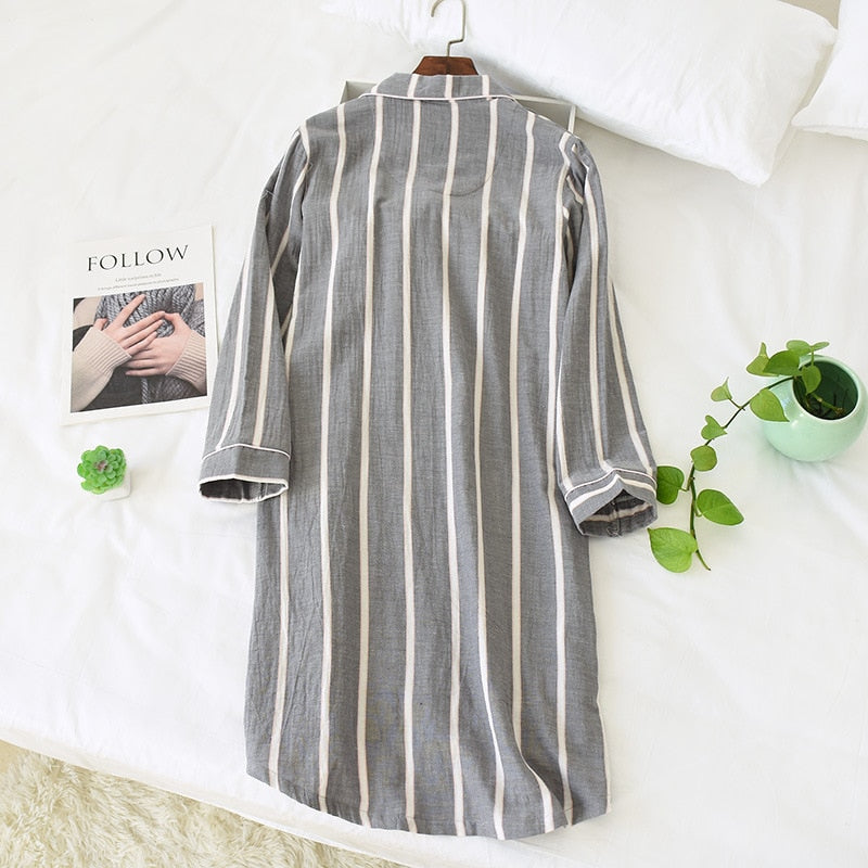 The White Striped Pattern Solid Best Ladies Pajamas-Original Pajamas