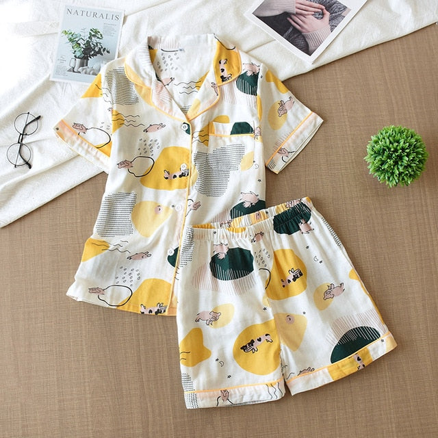 The Cartoon Printed 2 Piece Pajama Set Best Sleepwear-Original Pajamas