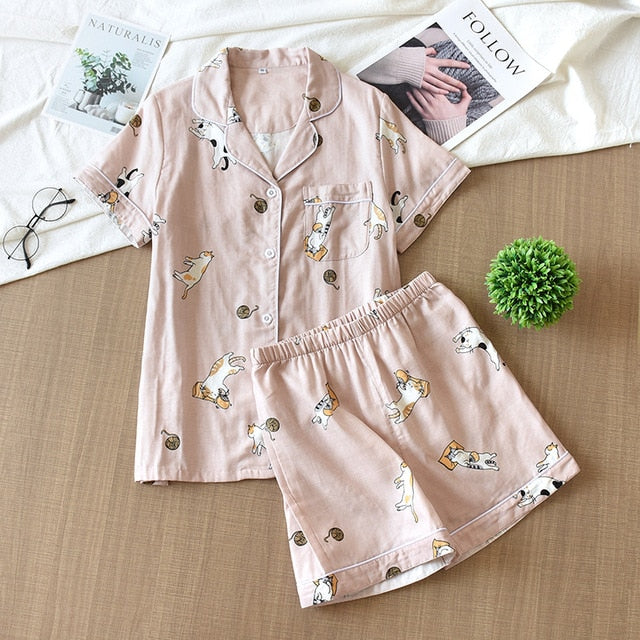 The Cartoon Printed 2 Piece Pajama Set Best Sleepwear-Original Pajamas