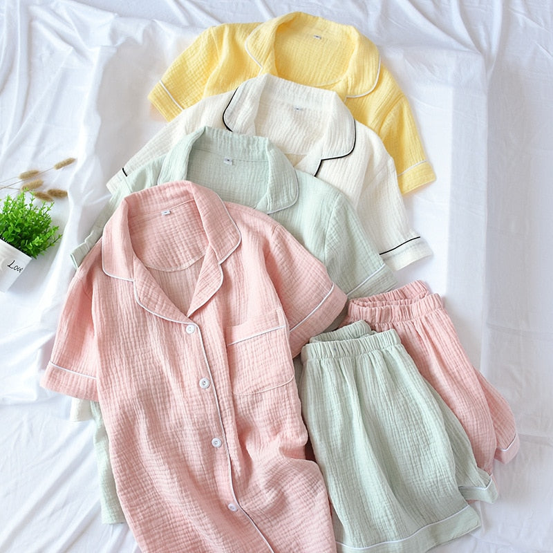 The Pastel Colors 2 Piece Pajama Set Cotton Sleepwear-Original Pajamas