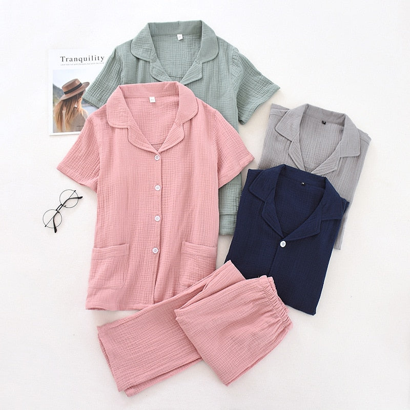 The Solid Short Sleeved Pajama Set Original Pajamas-Original Pajamas