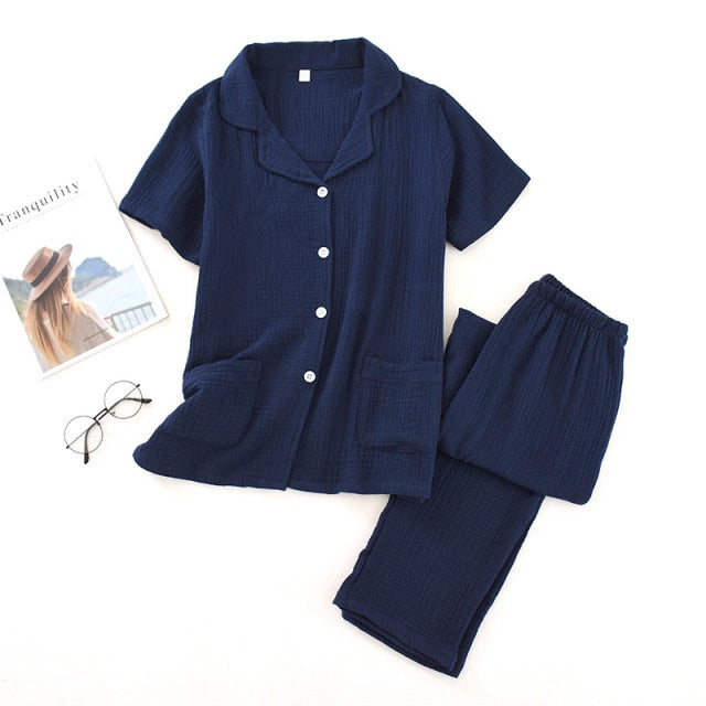 The Solid Short Sleeved Pajama Set Original Pajamas-Original Pajamas