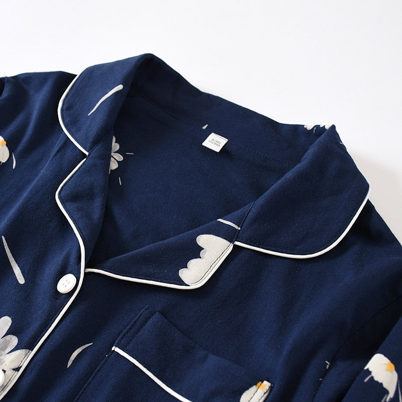 The Blue Floral Print Pajama Set Original Pajamas-Original Pajamas