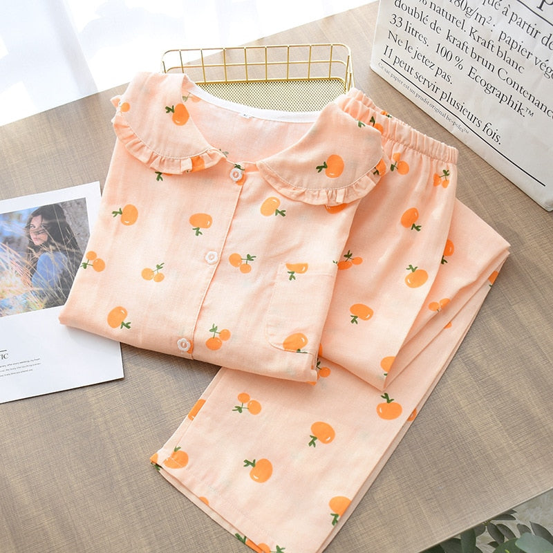 The Doll Collar Orange Pajama Set Original Pajamas-Original Pajamas