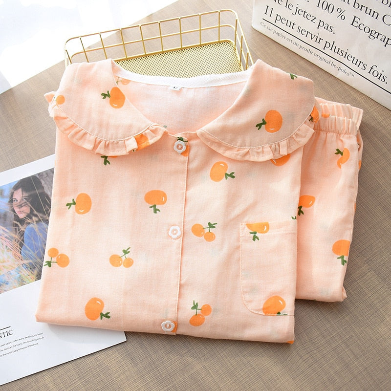 The Doll Collar Orange Pajama Set Original Pajamas-Original Pajamas