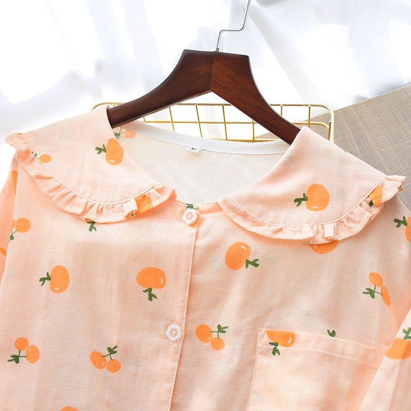 The Doll Collar Orange Pajama Set Original Pajamas-Original Pajamas