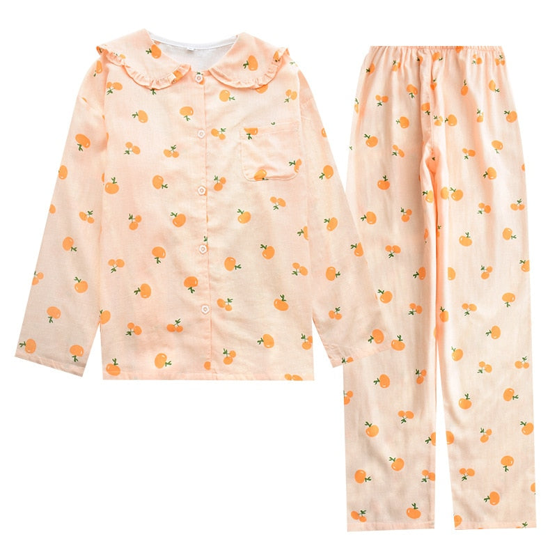The Doll Collar Orange Pajama Set Original Pajamas-Original Pajamas
