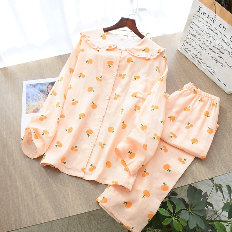 The Doll Collar Orange Pajama Set Original Pajamas-Original Pajamas