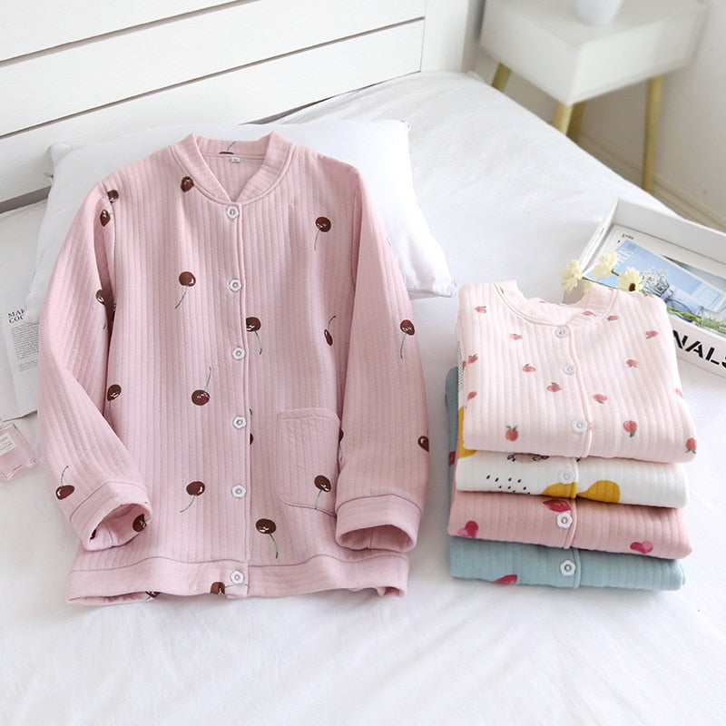 The Knitted Printed Pajama Tops Original Pajamas-Original Pajamas