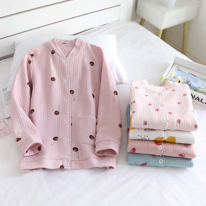 The Knitted Printed Pajama Tops Original Pajamas-Original Pajamas