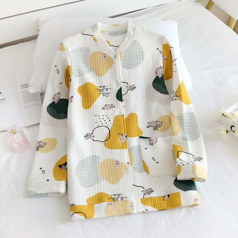 The Knitted Printed Pajama Tops Original Pajamas-Original Pajamas