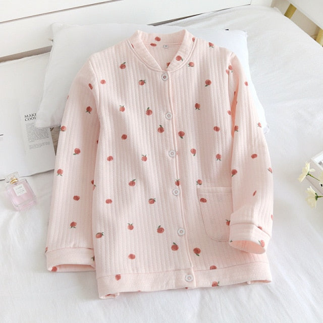 The Knitted Printed Pajama Tops Original Pajamas-Original Pajamas