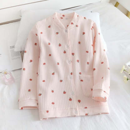The Knitted Printed Pajama Tops Original Pajamas-Original Pajamas