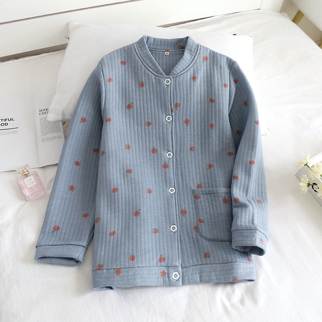 The Knitted Printed Pajama Tops Original Pajamas-Original Pajamas