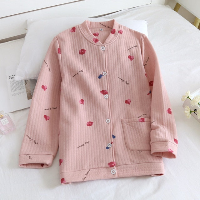 The Knitted Printed Pajama Tops Original Pajamas-Original Pajamas