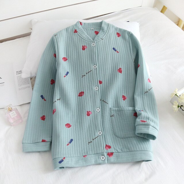 The Knitted Printed Pajama Tops Original Pajamas-Original Pajamas